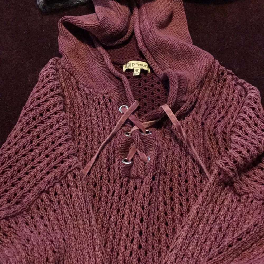 Crochet mauve hoodie